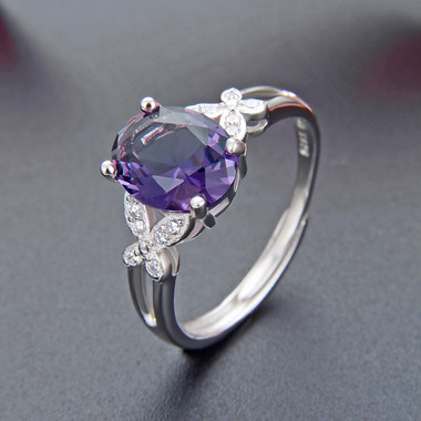 PURPLE ZIRCON STERLING SILVER RING - GYPSOPHILA